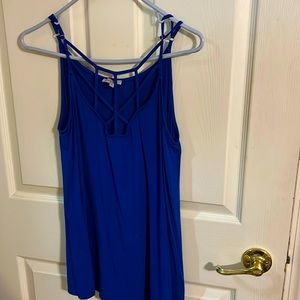 cobalt blue cut out tank